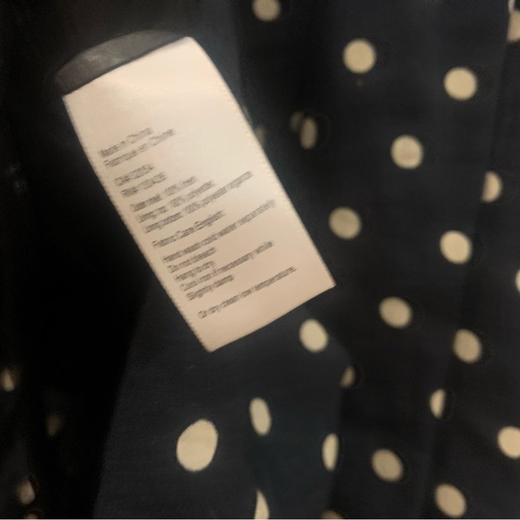 Anthropologie Lilis Closet 100% Linen Blend Polka Dot Fit n Flare Dress - Picture 10 of 11